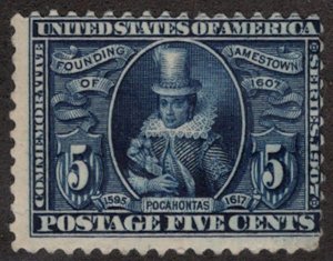 US #330 SCV $150.00 F/VF mint hinged, fresh color, large margins,  SCV $150.00