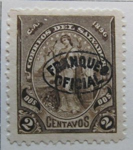 A6P37F11 Salvador Official Stamp 1896 optd 2c mh*