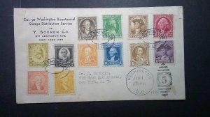 U.S.A.  1932 Scott# 704-715 complete set on First Day Cover. No Cachet.