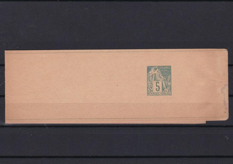 original authentic french colonies newspaper stamp wrapper 1876 - 90 ref r13042