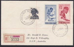 PAPUA NEW GUINEA 1964 reg cover RELIEF No 1 cds used at KERAVAT.............H205