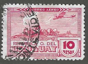 Uruguay, 1940,  Scott #C105 10p rose, Used, Very Fine