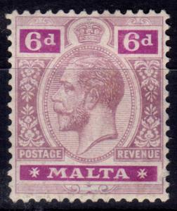 Malta 1918 6d Dull Purple & Magenta SG80a Fine Mtd Mint 