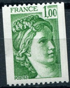 France Sc#1579 MNH, 1f brt grn, Sabine (1978)