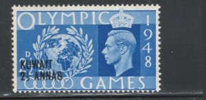 Kuwait 1948 Olympic Games Surcharge 2 1/2a on 2 1/2p Scott # 84 MH