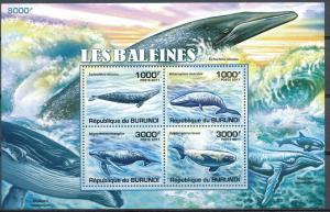 BURUNDI 2011 SHEET bur11211b BALEINES WHALES MARINE LIFE