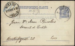 Austria Empire 10Kr Rohrpost Pneumatic Mail Postal Stationery Card G67614