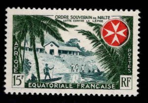 French Equatorial Africa  AEF Scott 194 MH* Leprosarium maltese cross 1957