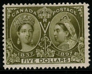 CANADA SG140 1897 $5 OLIVE-GREEN MTD MINT
