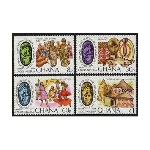 Ghana 611-614,615,MNH.Michel 678-685,Bl.68. World Black,African Festival of Art.