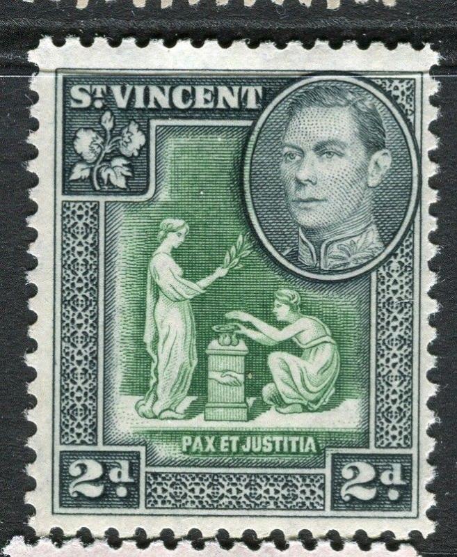 ST.VINCENT; 1938 early GVI issue fine Mint hinged 2d. value