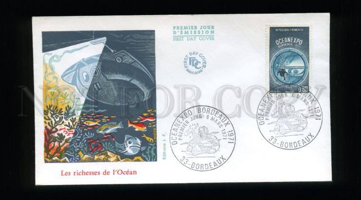 162738 FRANCE 1971 Ships Sailboats OCEANEXPO Diving DIVER FDC