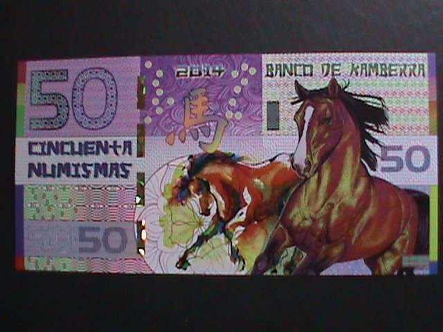 ​AFRICA- 2014-BANK OF KAMBERRA POLYMER YEAR OF THE HORSE  $50 NOTE-UNC- VF