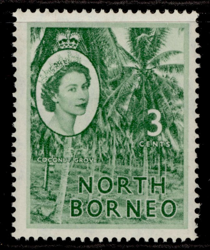 NORTH BORNEO QEII SG374, 3c green, M MINT. 