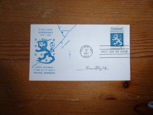1967 Finland Independence USA FDC Cover with Simo Häyhä preprint autograph