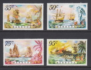 Barbuda Sc 209-212 MNH. 1975 famous Naval Battles, complete set, VF 