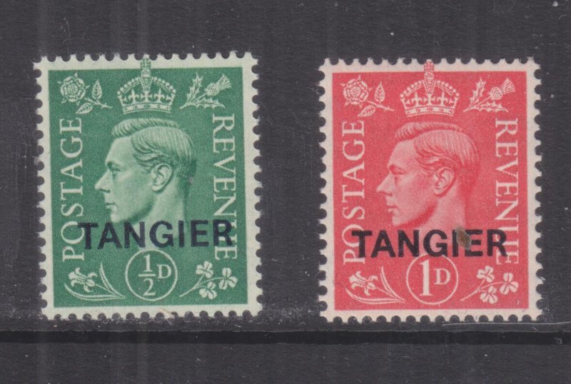 MOROCCO AGENCIES, TANGIER, 1944 KGVI Pale Colours 1/12d. & 2d. pair, mnh. 