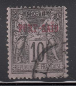 French Offices - Port Said 1899-1900 used Sc #6a 10c Type II 'N´ under ´U´