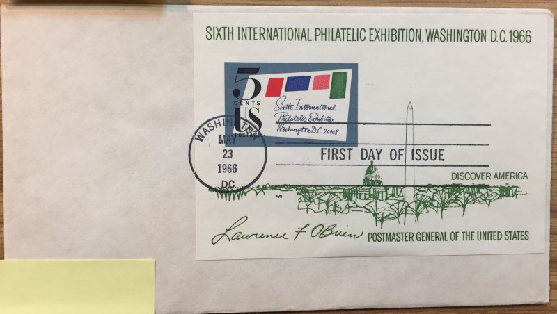 US #1311 SIPEX First Day Cover (FDC) 1966