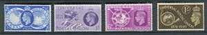 BRITAIN; 1949 early GVI UPU issue fine Mint hinged SET