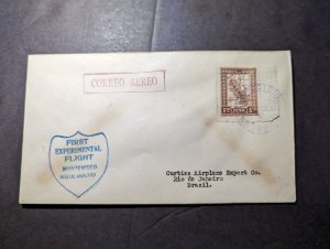 1928 Paraguay Airmail Dolittle Test Flight Cover to Rio De Janeiro Brazil