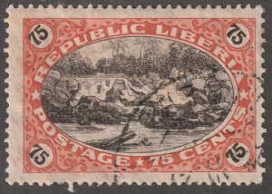 Liberia stamp,  Scott#191,  used,  hinged,  75 cents,  #Q-L-191