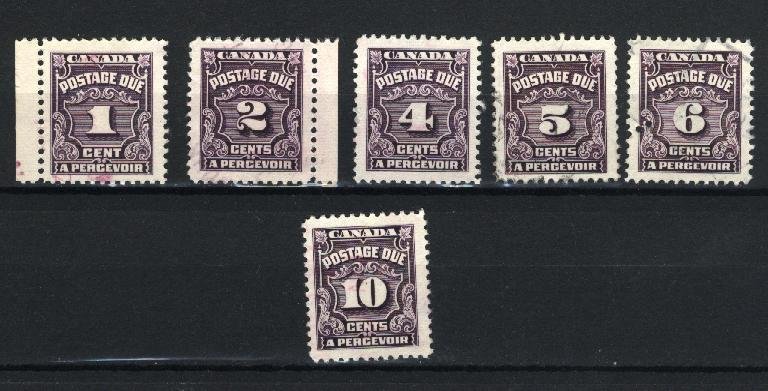 Canada #J15-20   u VF 1935 PD