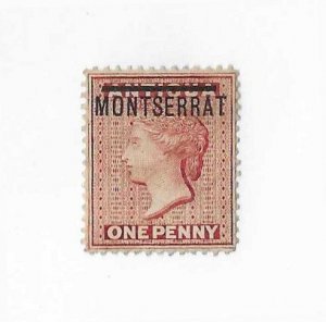 Montserrat Sc #1  1p red unused no gum VF