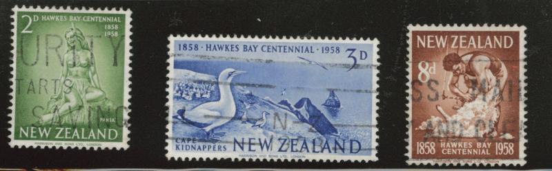 New Zealand Scott 323-325 Used 1958 set