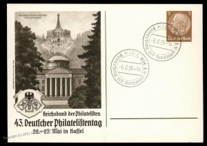 Germany 1938 RdP Stamp Show Postal Card Hitler Youth Fuehrerthing Cover A G99247