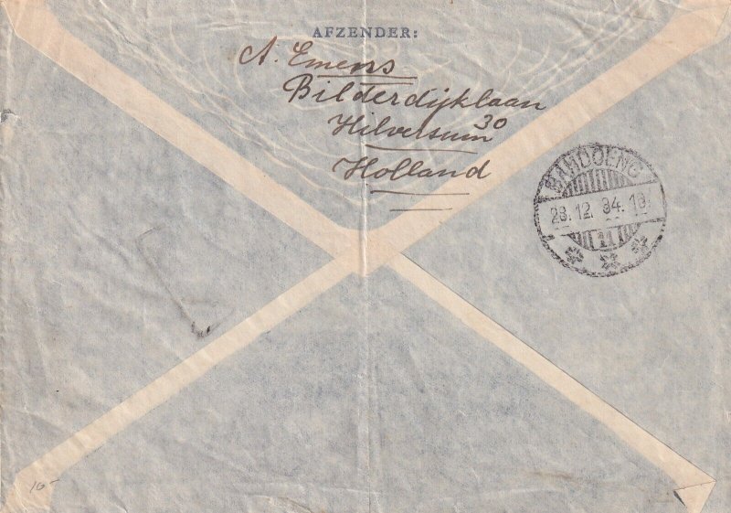 1934: Hilversum, Holland to Bandoeng, Java, Dutch East Indies, Airmail (57625)