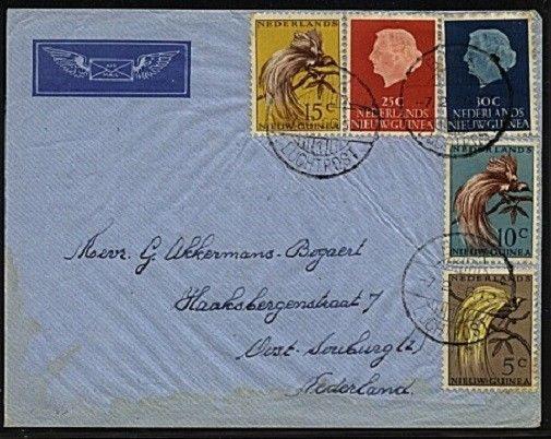 NETHERLANDS NEW GUINEA 1956 airmail cover ex BIAK - nice franking..........19431 