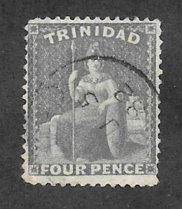 TRINIDAD #65 Used 4 p Britannia   2019 SCV = $17.50