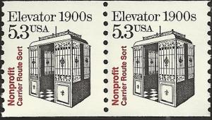 # 2254 MNH - Pair - SCV-0.50 - 1900'S ELEVATOR