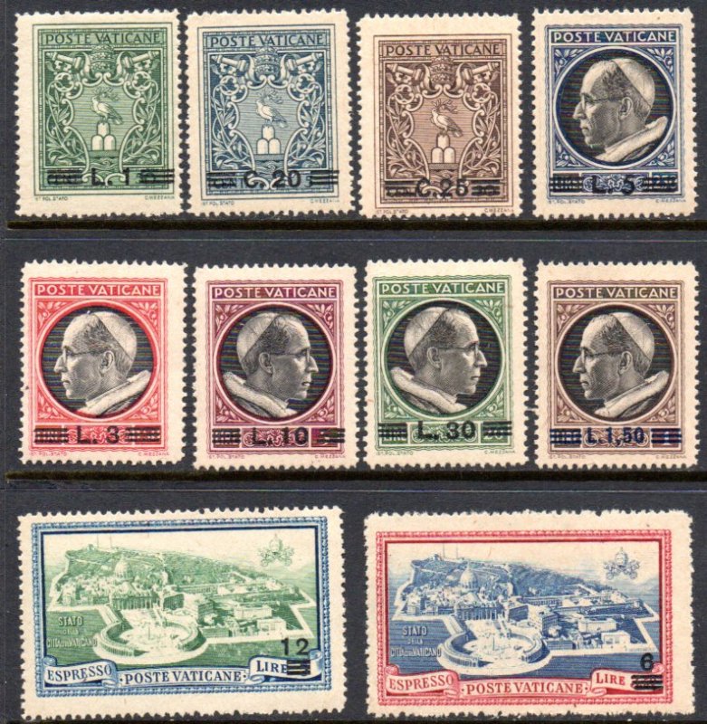 VATICAN 102-109 MNH & MH SCV $18.75 BIN $8.50 GEOGRAPHY, RELIGION