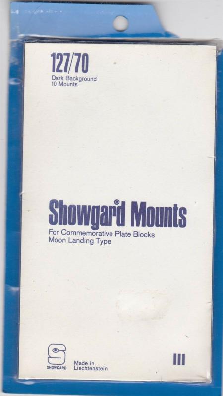 Showgard Stamp Mounts 127/70 Black Commemorative Plate Block Pack Of 10 NEW