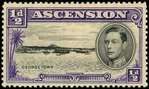 ASCENSION Sc 40a F-VF/Mint HR - 1944 ½p View of Georgetown - perf 13½