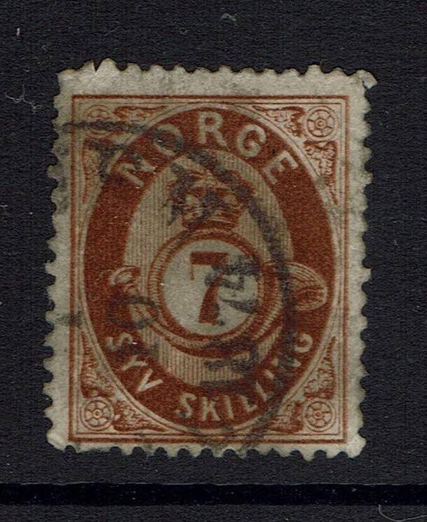 Norway SC# 21, Used, early date cancel, few short perfs - Lot 041617