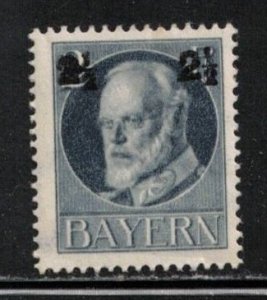 BAVARIA Scott # 115 MH - King Ludwig III With Surcharge