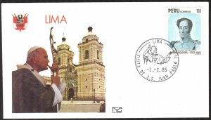 Peru 1985 Visit of Pope Jon Paul II Lima Special Cancel