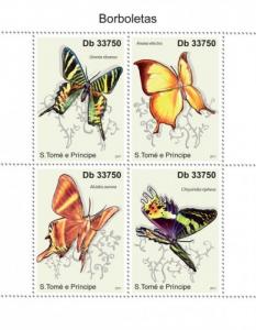 SAO TOME E PRINCIPE 2011 SHEET BUTTERFLIES INSECTS st11210a