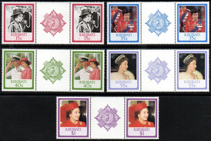 Kiribati Sc #470-474 MNH gutter pairs