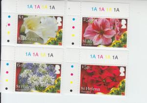 2017 St Helena Christmas Flowers (4) (Scott 1128-31) MNH