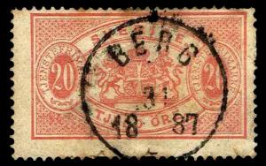 1874-77 Sweden #O7 Official - Used - F/VF - CV$90.00 (ESP#2906)