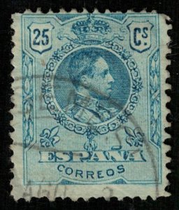 1909-1917, King Alfonso XIII, Blue Control Numbers on Backside, 25c (RТ-1066)