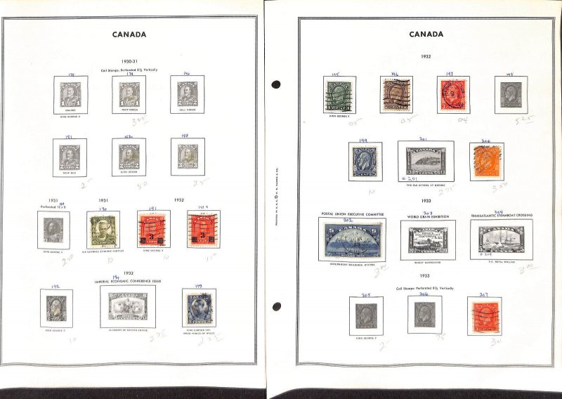 Canada Stamp Collection on 100 Harris Pages to 1984