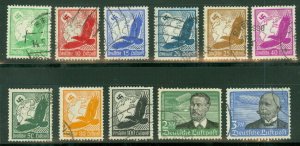 GERMANY #C46-56 Complete Airmail set, used, Scott $80.65