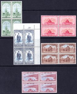 New Zealand 1950 Sc#274/278 CENTENARY OF CANTERBURY DISTRICT Block of 4 MNH