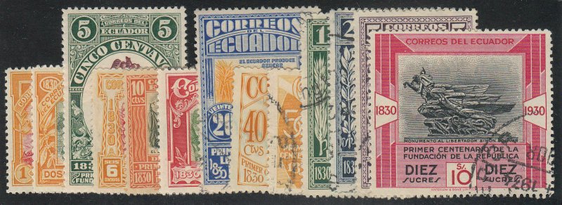 Ecuador - 1930 - SC 304-16 - Used/H - Complete set - 304-6,309 H