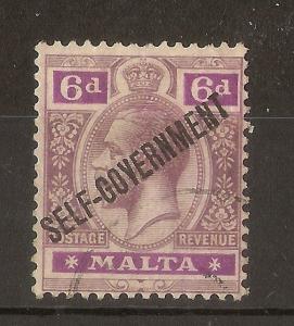 Malta 1922 6d Self Govt SG119 Fine Used Cat£55